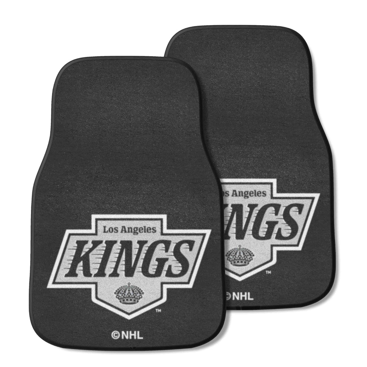 FANMATS 10650 Los Angeles Kings Front 2-Piece Team Logo Carpet Car Mat Set, Front Row Automotive Floor Mats, Non-Slip Backing, T