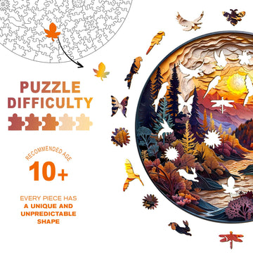 Wooden Puzzles For Adults - Unique Shaped Wooden Jigsaw Puzzles Adult Puzzles, Christmas Creative Gifts For Adults Kids, 3D Suns