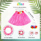 Fortuning'S Jds 40Cm Girl'S Hawaiian Hula Grass Skirt With Flowers Costume For Luau Beach Party Performance Outfits Decor
