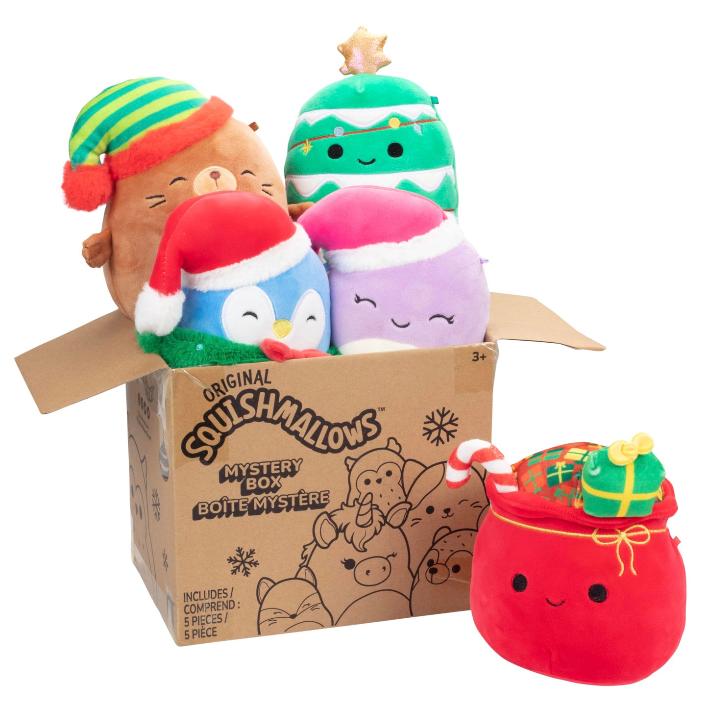 Squishmallows 5-Inch Mystery Box 5 Pack - Official Plush Collectible Soft Mini Stuffed Animal Toy - Gift for Kids, Girls & Boys
