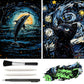 VTEAS Glow in The Dark Scratch Art Rainbow Painting Paper, 2 Pack Van Gogh Style Engraving Art Creative Craft Tools Set, Fun Mag