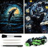 VTEAS Glow in The Dark Scratch Art Rainbow Painting Paper, 2 Pack Van Gogh Style Engraving Art Creative Craft Tools Set, Fun Mag