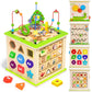 ATOYUS Wooden Activity Cube, 6in1 Montessori Toys for 1+ Year Old Toddler
