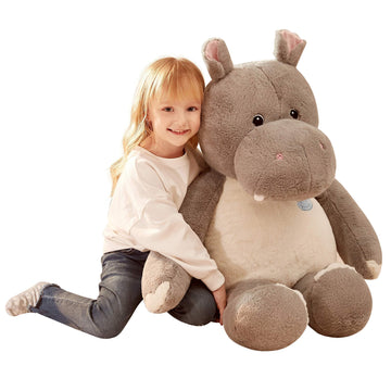Ikasa Giant Hippo Stuffed Animal,30' Jumbo Plush Toy, Soft And Cute Toys For Kids Boys Girls (Gray)