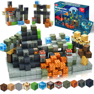 Graceduck 60Pcs Magnetic Blocks For Toddlers Toys: Build Magnetic Dark Castle Set - Magnetic Construction Cube Toys - Montessori Sensory Toys For Toddlers 3 4 5 6 7 8 9 10 Year Old Girls Boys