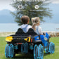 Elemara 24V 10Ah Multifunctional Ride On Car With Dump Bed, Shovel, And Sun Shade, Large Electric Car 2 Seater, Side By Side Bat