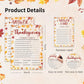 Bltgh Thanksgiving Trivia Quiz Game Cards Turkey Jokes Fall Party Activity for mature-themeds and Teens Autumn Holiday Knowledge Challenge 5x7 Inch Cards with Answer Card