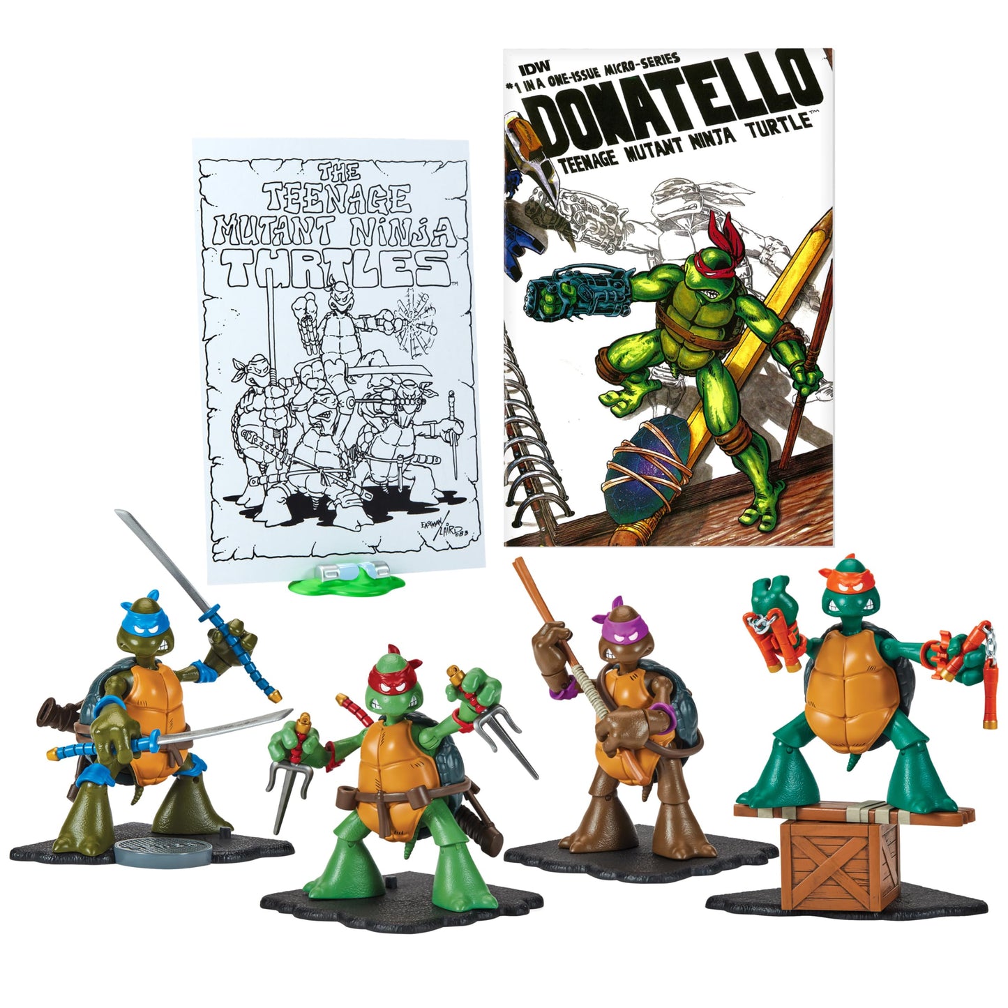 Teenage Mutant Ninja Turtles Original Sketch Collector Figure, Model 80993, Multi-Color, Includes Comic Book, Plastic Material
