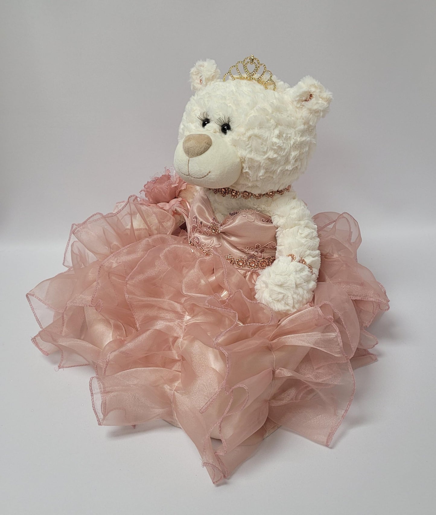 Kinnex 20'' Quince Anos Quinceanera Teddy Bear Doll With Dress - Arc16831-30R (Rose Gold)
