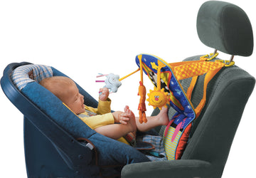 Taf Toys Toe Time Infant Car Seat Toy | Kick And Play Activity Center With Music, Lights, Mirror, And Jingling Toys | Fun Travel Baby Toy For Rear Car Seat | Easier Drive With Newborns, Babies