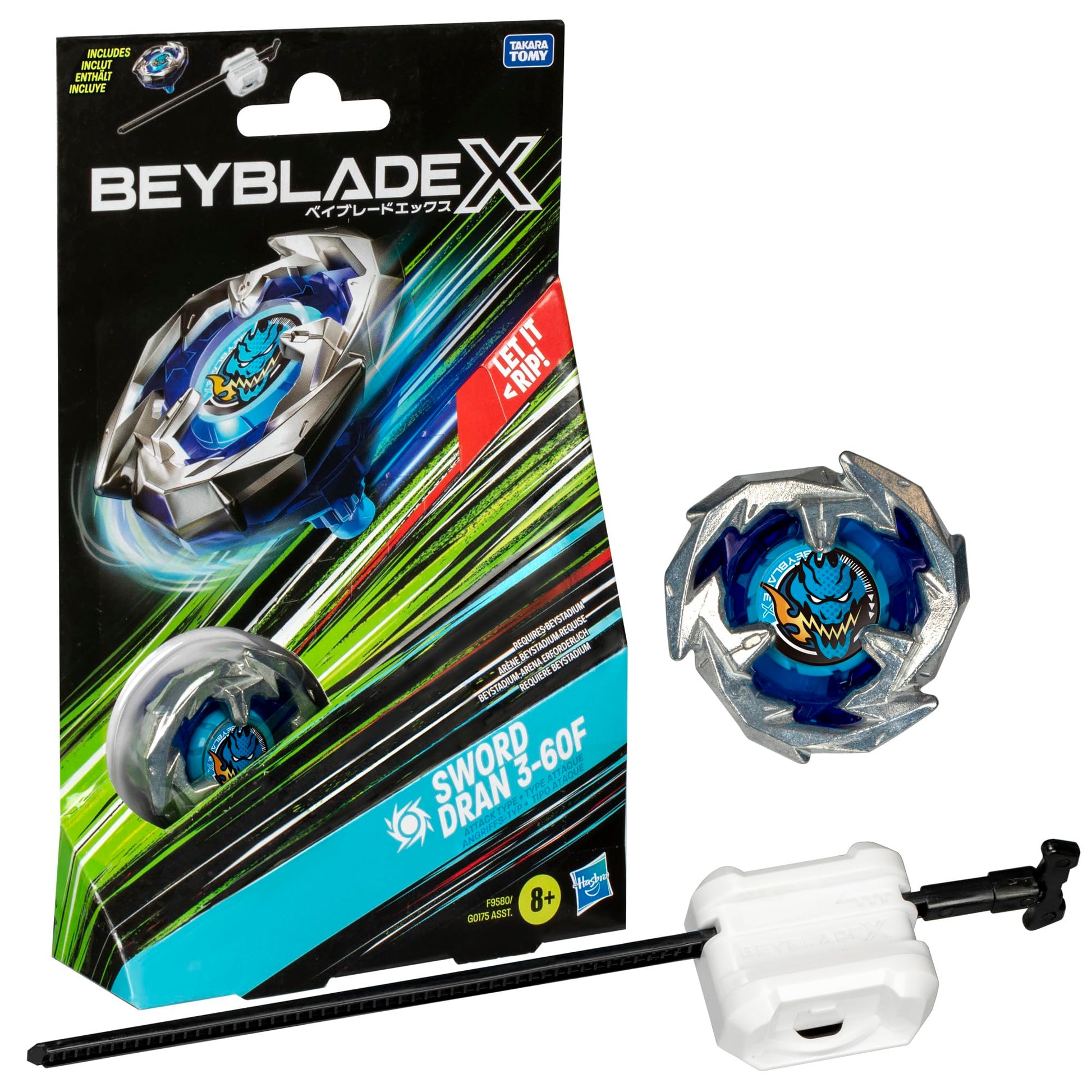 Beycutting edge X  Starter Pack decorative replica blade Dran 3-60F with Competition Spinner  Launcher  Toys for Children from 8 Years  for Boys and Girls