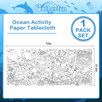 Gatherfun Under The Sea Party Giant Coloring Poster - 31.5X 72 Inches - Versatile Classroom Wall D  Cor & Birthday Activity - Se