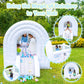Hapyboucy Magic Rainbow Bounce House, White Bounce House With Slide, Blower Included, Kids Bouncy Castle Indoor Outdoor, 8 Ft L