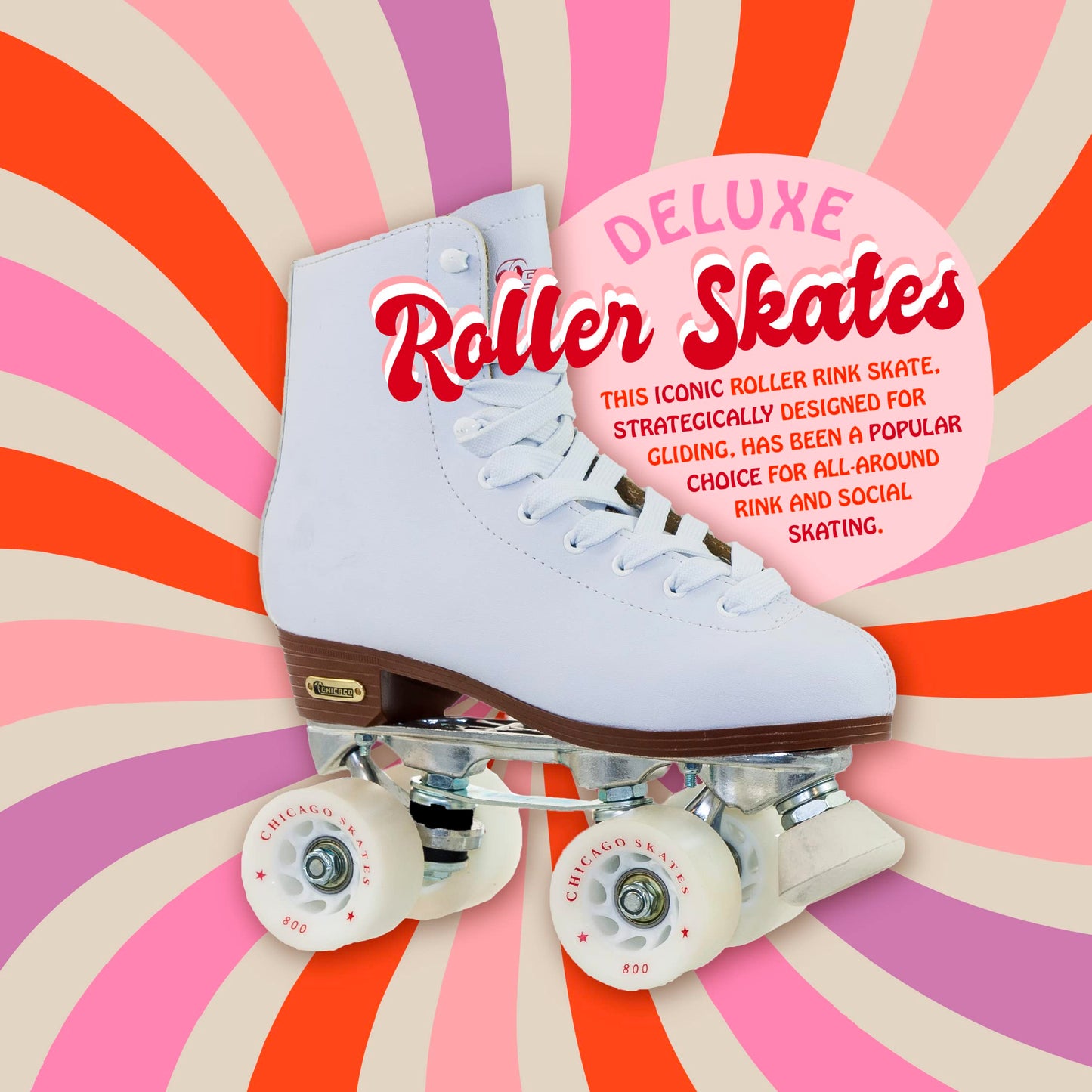 Chicago Skates Deluxe Leather Lined Rink Skate Ladies And Girls 5