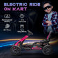 Aosom 12V Electric Go Kart for Kids, Outdoor Ride-On Toy with Forward Backward Drive & Adjustable Speed, Gift for Child 3-8 Year