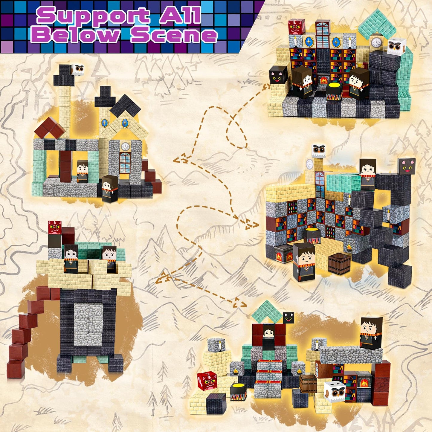 Goody King Magnetic Blocks |100Pcs Magnetic Building Blocks Magic‘S House Magnetic Cube,Magnetic Blocks For Kids Ages 3-10,Stem Montessori Stacking Toy, Sensory Tiles Building Christmas For Toddlers