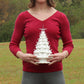 Milltown Merchants Ceramic Christmas Tree - 11.5" Lighted Vintage Tabletop Decor - White with Lights