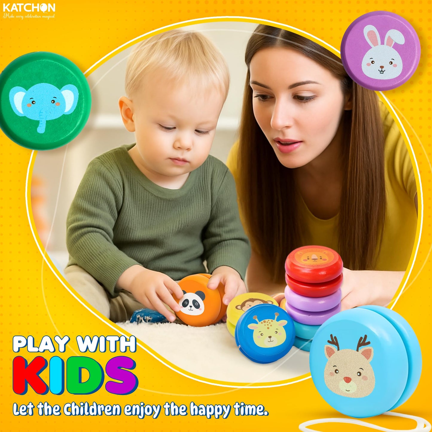 KatchOn, Jungle Animals Kids Party Favors - Pack of 24 | Yo-yos, Yoyo Bulk, Halloween Party Favors | Yoyo for Kids 8-12, Classro