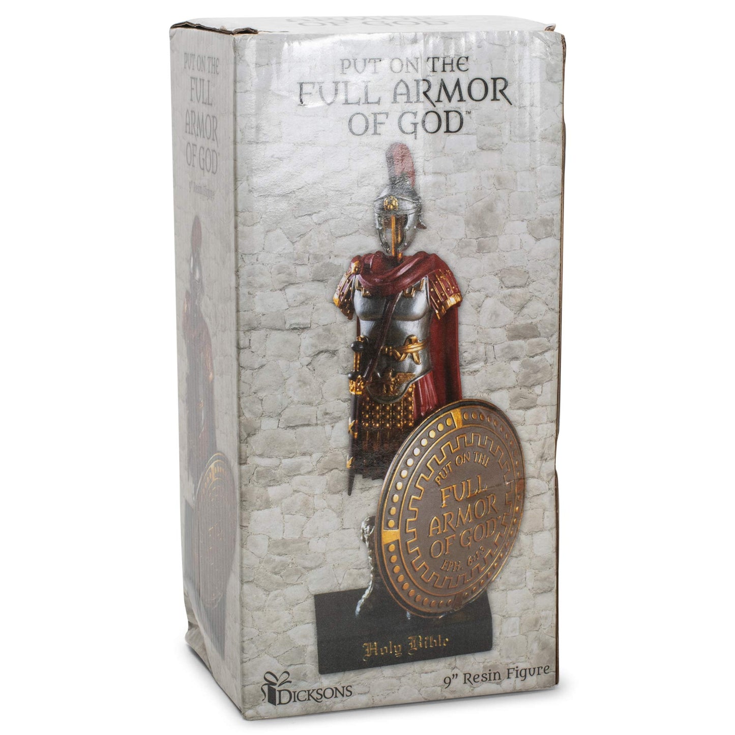 Dicksons protective covering of God Roman Soldier 9 x 5 Inch Red Resinstone Tabletop Figurine