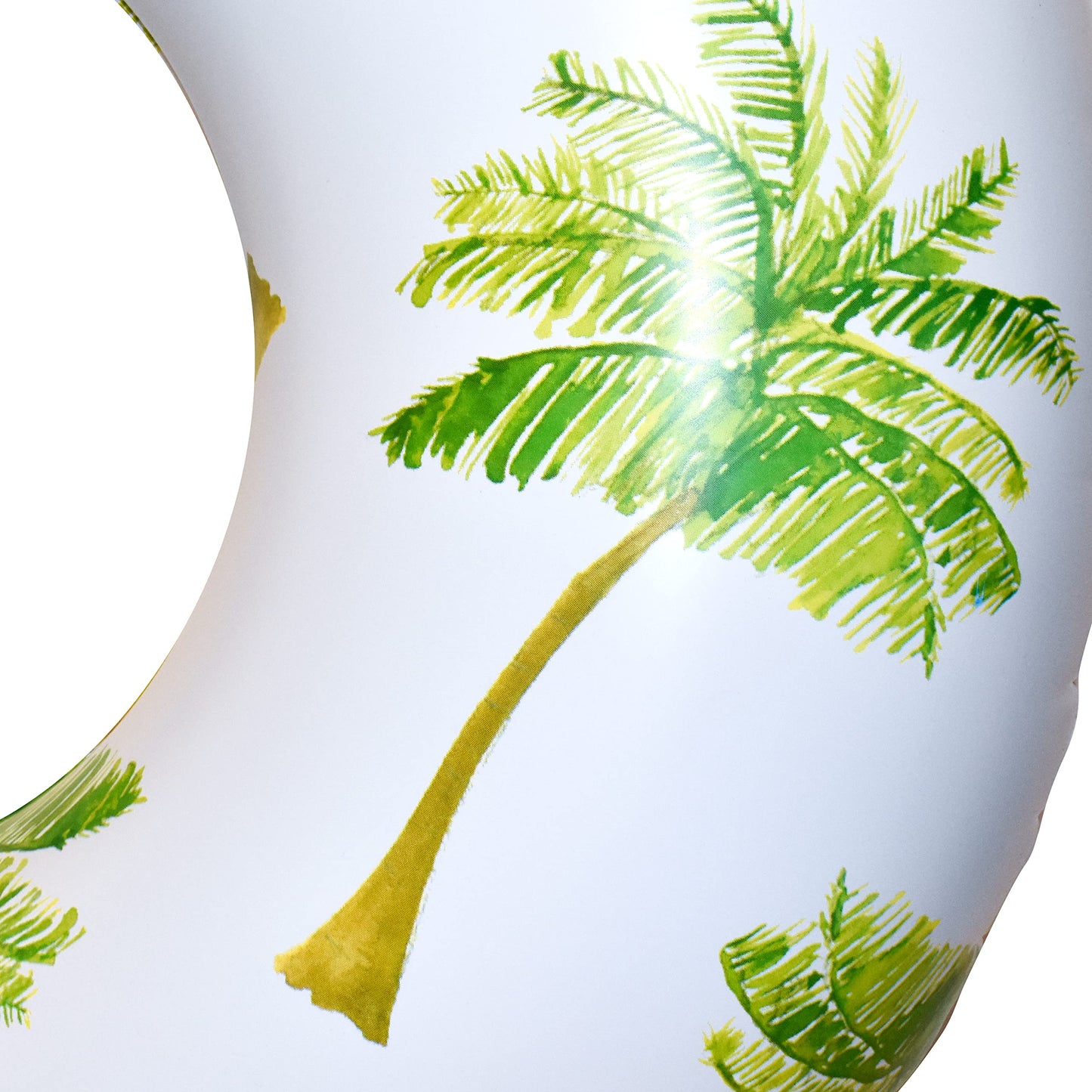 Rae Dunn x CocoNut Float Beach Vibes Palm Tree Pattern Ring Float - mature-themed Size Large 48 Inch Inflatable Raft & Durable Water Inner Tube - Stable Ride-On for Summer Parties & Swim Events