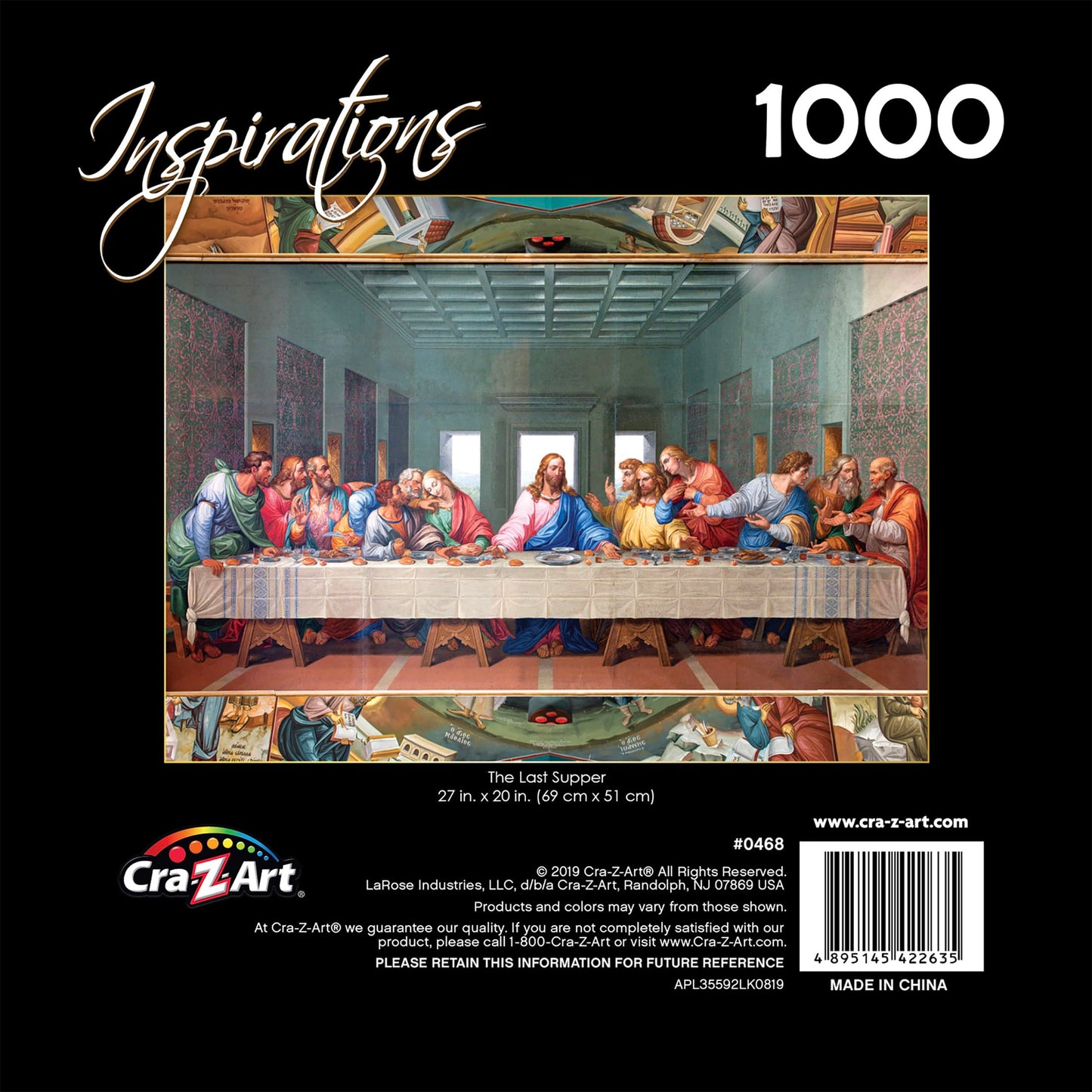 RoseArt 1000 Piece Last Supper Jigsaw Puzzle for Adults - Multi-colored Paper Model 0468ZZO
