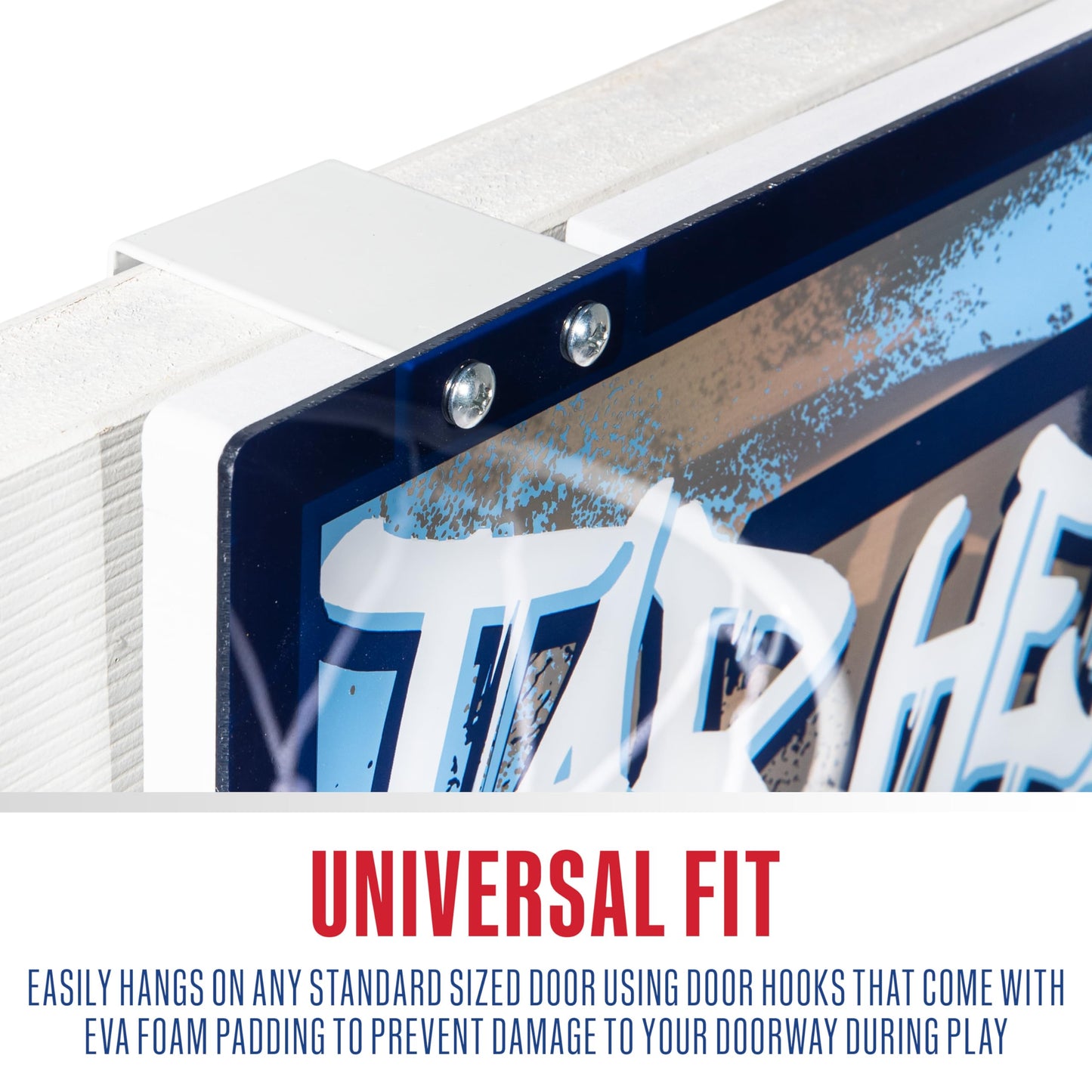 Franklin Sports Unc Over The Door Basketball Hoop - Kids Indoor Basketball Hoop With Mini Ball - Fan Shop Toy For Bedroom + Office - Over The Door Set