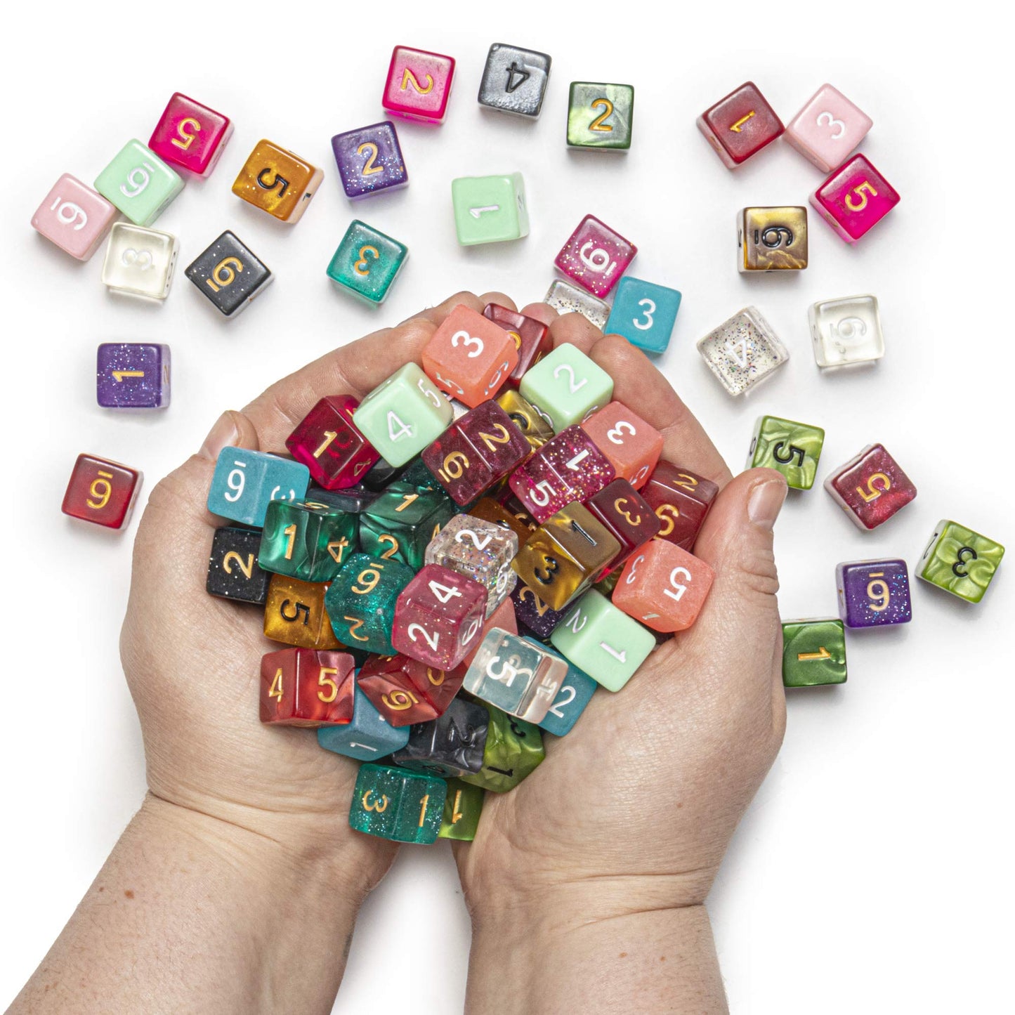 Wiz Dice Bulk Random Polyhedral Dice (D6-25 Pack) - Polyhedral Role Playing Dice in Unique Colors - DND Accessories for TTRPG Di