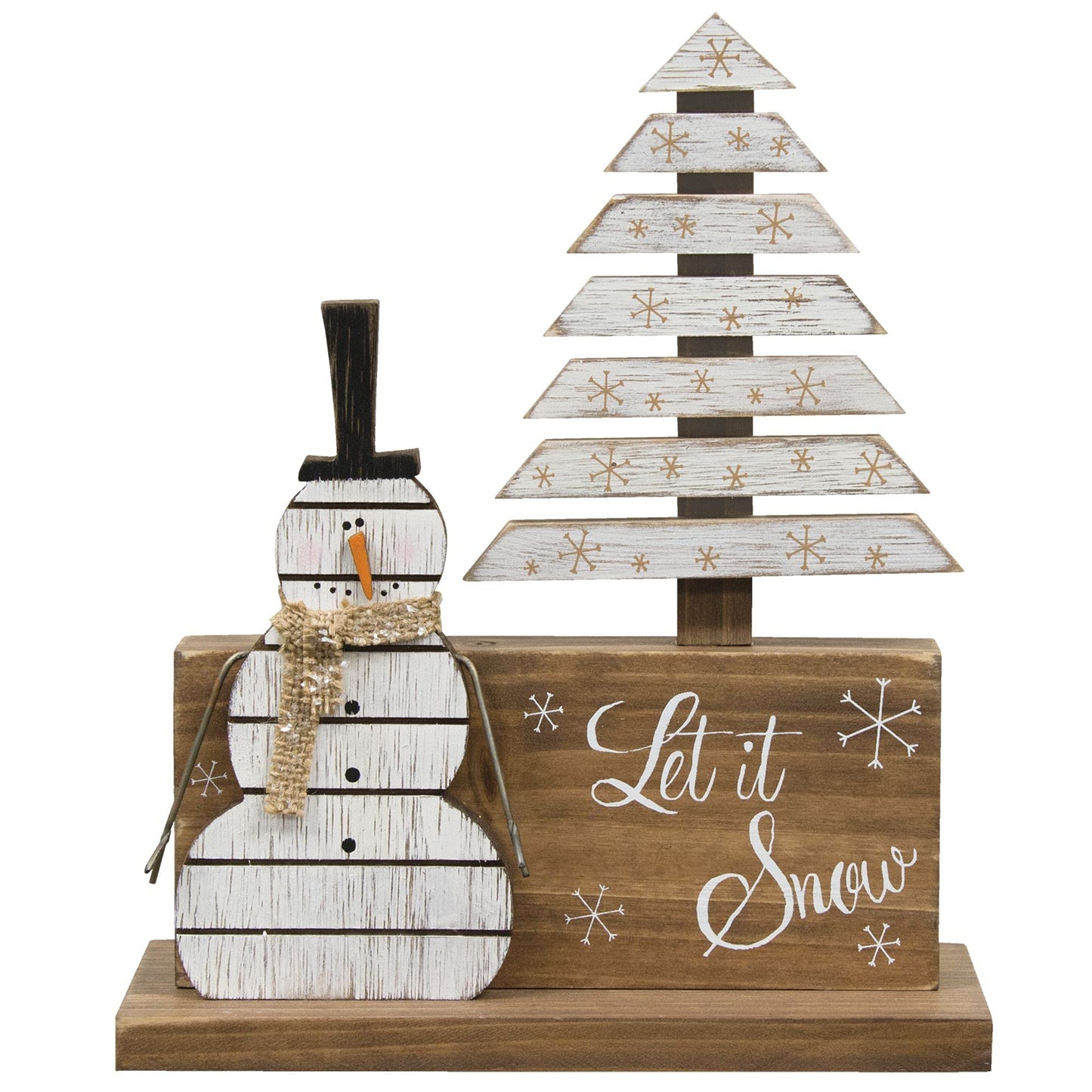 Winter Scene Slat Snowman