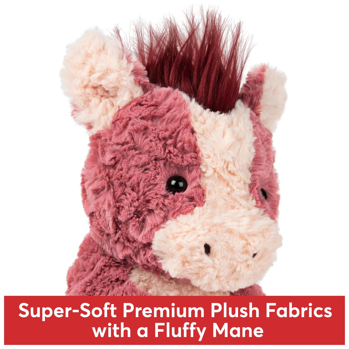 Gund Cozys Collection Horse Stuffed Animal, Spring Decor, Plush Toy For Ages 1 And Up, Pink/Red, 10