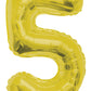 Kaleidoscope 34  Jumbo Number 5 (Five) Foil Mylar Balloon, Gold