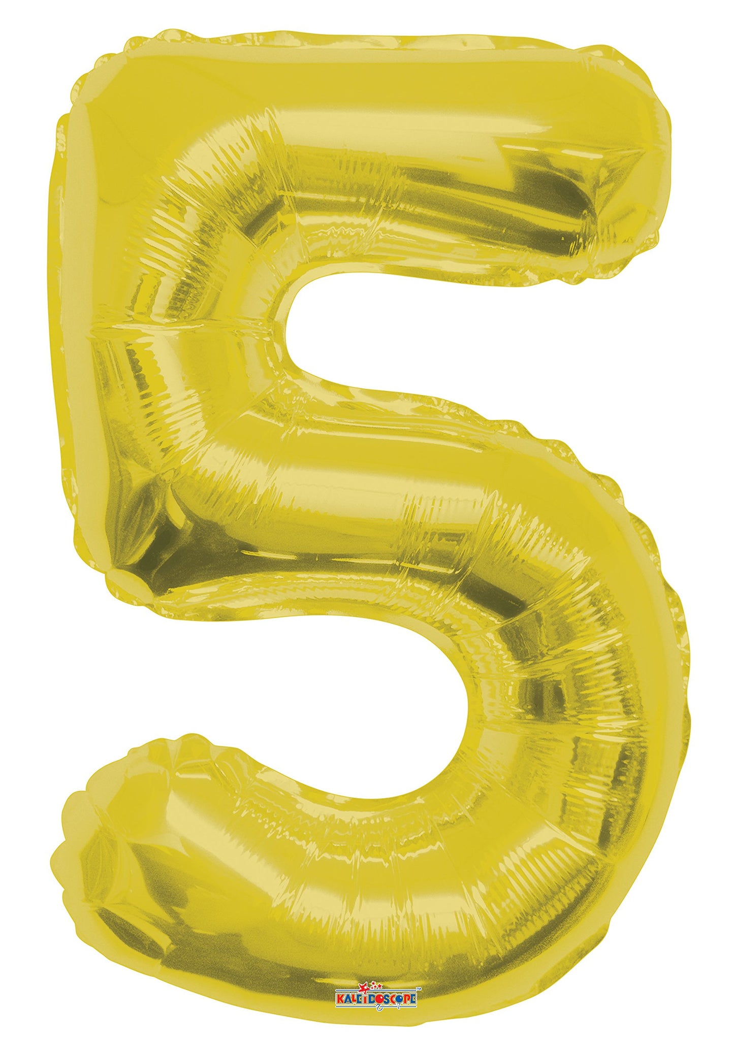 Kaleidoscope 34  Jumbo Number 5 (Five) Foil Mylar Balloon, Gold