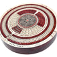 House of Cribbage 10" Round Cribbage Board - Maple/Bloodwood, 4 Tracks, Push Drawer, Maroon