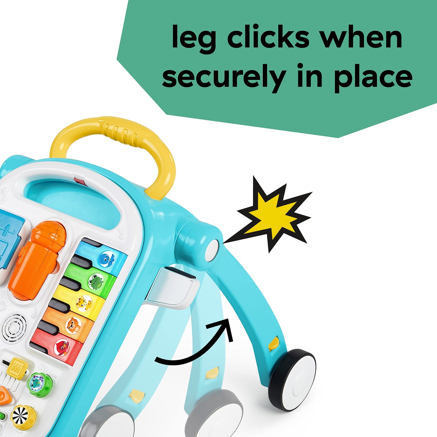 Baby Einstein Musical Mix N Roll 4-In-1 Push Walker, Activity Center, Toddler Table & Floor Toy, 100+ Songs & Phrases, Dj Statio