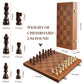OUMODA Magnetic Chess Set for mature-themed Kid  15.4 Leather Chess Board with Handmade Chess Piece Including 2 Extra Queens and Storage Slot  Folding Portable Travel Chess Game for Beginner and Professional