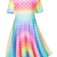 Heone Doll and Girl Matching Nightdress Mermaid Dress Nightgowns Costume for Girl and 18'''' American Girl Doll Clothes(2-130),