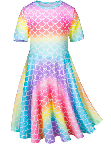 Heone Doll and Girl Matching Nightdress Mermaid Dress Nightgowns Costume for Girl and 18'''' American Girl Doll Clothes(2-140)