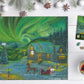 African American Expressions - Northern Lights Christmas Scene Puzzle - 500-Piece African American Jigsaw Puzzle For Adults | Wi