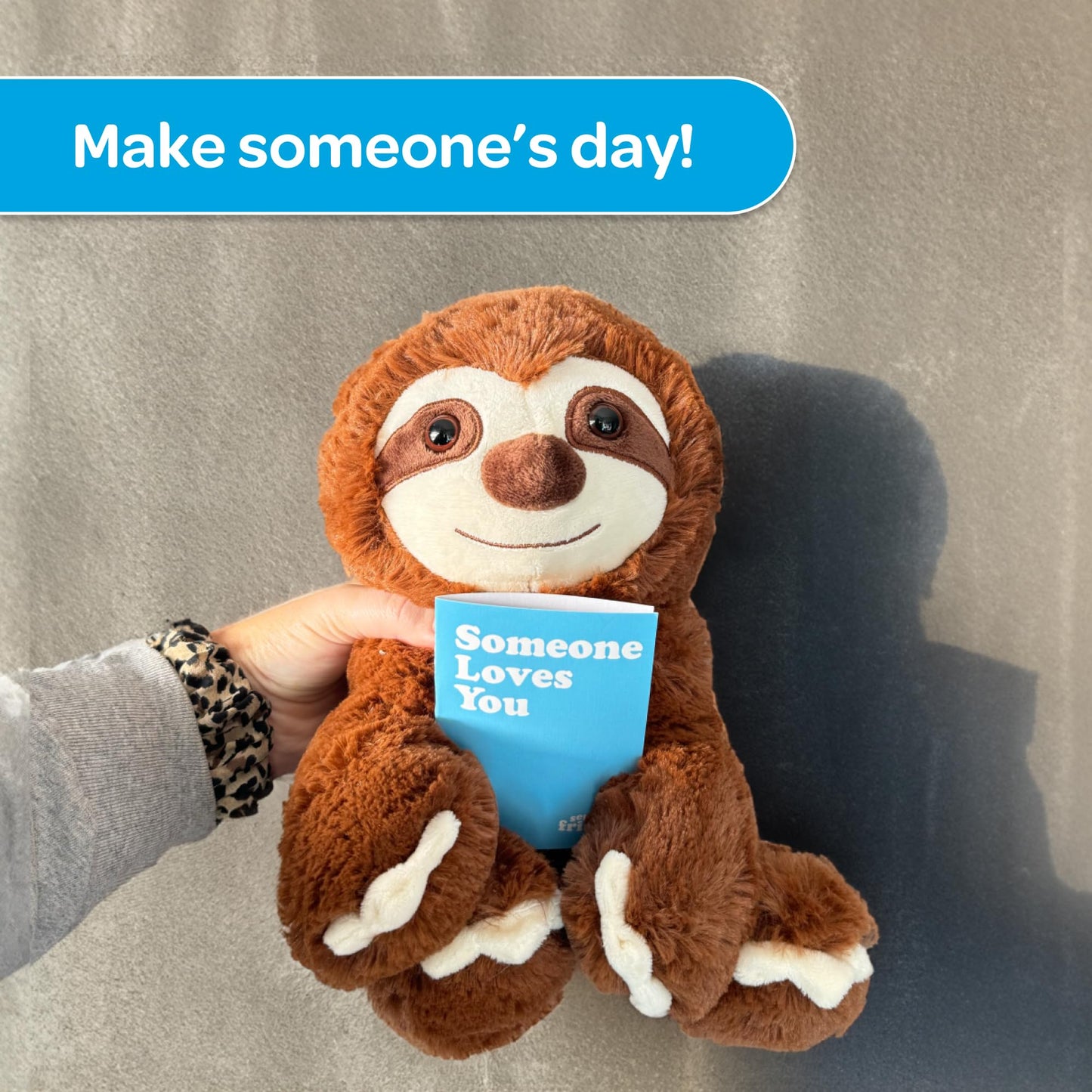 Sendafriend Sam The Sloth Stuffed Animal Care Package, Someone Loves You Box, Great Gift For Any Reason (Happy Birthday Notecard