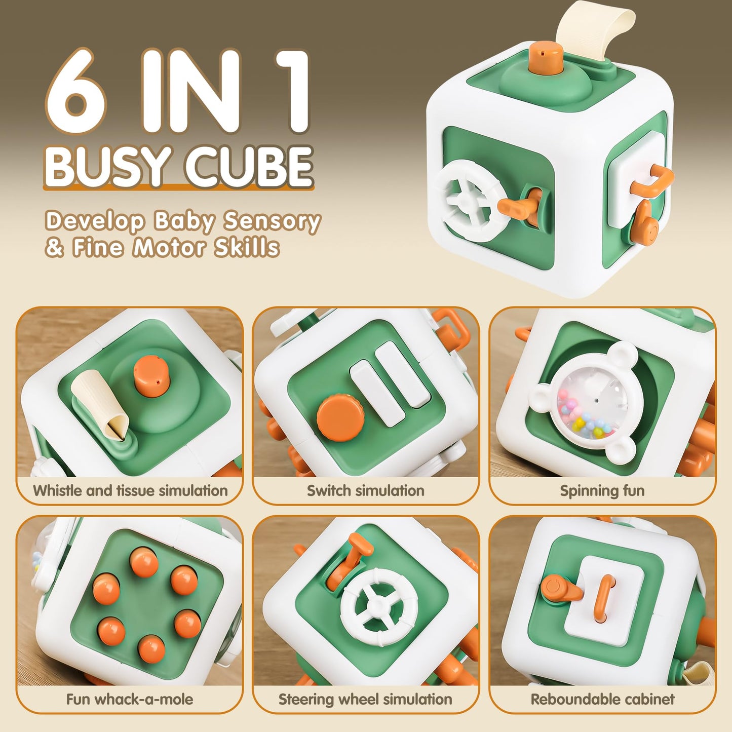 Sosushoe Baby Toys 12-18 Months,Busy Cube Toys For 1 Year Old Boy Girl, Montessori Toys For 1+ Year Old, Travel Sensory Toys For