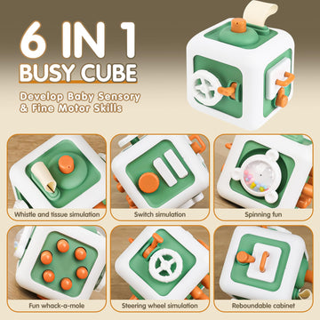Sosushoe Baby Toys 12-18 Months,Busy Cube Toys For 1 Year Old Boy Girl, Montessori Toys For 1+ Year Old, Travel Sensory Toys For