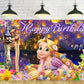 Princess Rapunzel Backdrop for Birthday Party Decorations Yellow Background for Party Cake Table Decorations Tangled Theme Banne