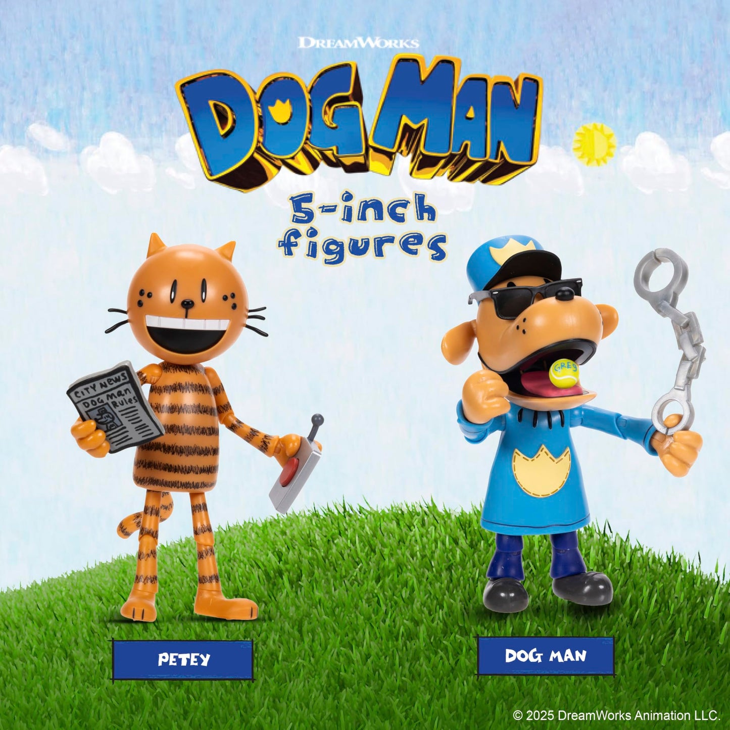 Dog Man Movie 5 Inch Petey Articulated Action Figure, Collect All The Movie Action Figures and Plush Toys by JAKKS Pacific, Base