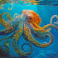 Lucky Puzzles Octopus in a Swirling Sea | 500 Piece Jigsaw Puzzle for Adults | Best New Marine Artwork Puzzle | Unique Brain Tea