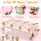 3 Pack Teddy Bear Baby Shower Tablecloth Plastic Table Cover Balloon Bear Rectangle Tablecloth For Boy Girl Gender Reveal Birthday Baby Shower Bear Theme Party Decor, 54 X 108 Inch (Pink)