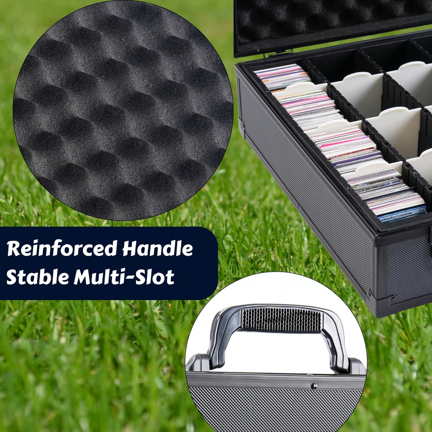 KUOOKING enhanced Card Storage Box With Card Dividers For Trading Cards Holds 6000+ Trading Card Storage Box Suitable For Card with Sleeves (XXXXL)