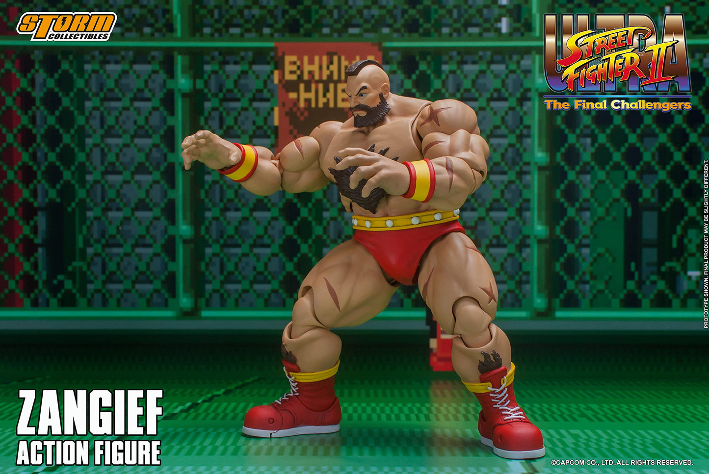 Storm Collectibles Ultimate Street Fighter II Zangief Action Figure STM87180 Red - Durable ABS Material, Collectible Gaming Figure