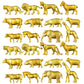Deekin 24 Pcs Gold Plastic Animal Figurines Toys Zoo Safari Animal Figures Safari Animals Figurines Decor Mini Jungle Animal Cak