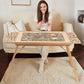 TEAKMAMA 27.6" Tall Jigsaw Puzzle Table, 1500 Piece Capacity, Natural Wood, 34.1"W x 26.2"D, 4 Drawers,