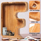 Sulevalt 12 Extra Large Wooden Letter Piggy Banks - Piggy Banks for Boys Girls Kids  Alphabet Money Banks with Initial F - Coin Banknote Bank Birthday/Christmas for Kids