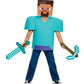 Steve Classic Minecraft Costume, Multicolor, Large (10-12)
